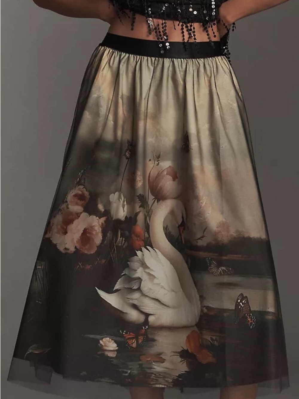 Anthropologie Wondernight Midi Skirt Tulle Swan Size XS NWT - Picture 14 of 14